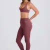 Foldover Mid-Rise Stirrup-legging in Acai