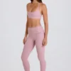 Foldover mid-rise stirrup-legging in mauve
