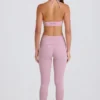 Foldover mid-rise stirrup-legging in mauve
