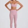 Foldover mid-rise stirrup-legging in mauve