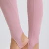 Foldover mid-rise stirrup-legging in mauve