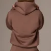 Geborduurde oversized hoodie in cacao