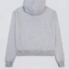 Geborduurde oversized hoodie in grijs gemêleerd