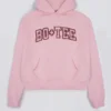 Geborduurde oversized hoodie in poederroze
