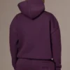 Geborduurde oversized hoodie in pruim