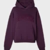 Geborduurde oversized hoodie in pruim