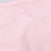 Geborstelde jersey broek met ruches en uitlopende pijpen in lichtroze gemêleerd