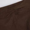 Geborstelde jersey gerimpelde broek met wijde pijpen in pecan gemêleerd