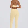 Geborstelde jersey gerimpelde legging met middelhoge taille in Lemon Marl