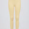 Geborstelde jersey gerimpelde legging met middelhoge taille in Lemon Marl