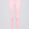 Geborstelde jersey legging met ruches en middelhoge taille in lichtroze gemêleerd
