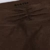 Geborstelde jersey legging met ruches en middelhoge taille in pecan gemêleerd