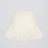 Geborstelde jersey mini-skort met gekruiste banden in ivoormelange
