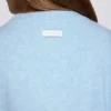 Gebreid kort vest in poederblauw