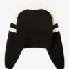 Gebreide cropped trui met logo in zwart
