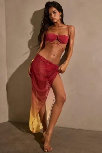 Gelato gerimpelde midi-sarong in geel multi