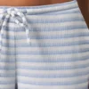 Geribde jersey broek met lage taille in blauwe strepen