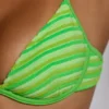 Gestreepte badmode met beugels in groene print
