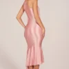 Giada halterjurk met sjaaldetail in blushroze
