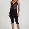 Giuliana Ponte Jersey cropped capribroek in zwart