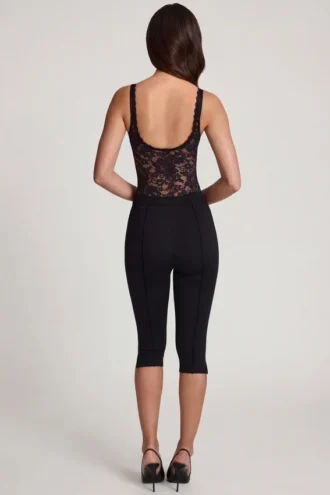 Giuliana Ponte Jersey cropped capribroek in zwart