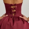 Gloriana omvormbare midi-jurk met strikdetail en bolle zoom in wijnrood