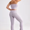 Grof gebreide broek met omgeslagen pijpen in Dusty Lavender