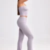 Grof gebreide broek met omgeslagen pijpen in Dusty Lavender