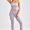 Grof gebreide broek met omgeslagen pijpen in Dusty Lavender