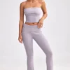 Grof gebreide broek met omgeslagen pijpen in Dusty Lavender