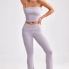 Grof gebreide broek met omgeslagen pijpen in Dusty Lavender