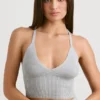 Grof gebreide tanktop in grijs gemêleerd
