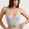 Grof gebreide tanktop in grijs gemêleerd