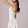Haddie Modal Broderie Anglaise halternek minijurk in wit