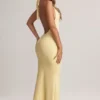 Hallie Modal halternek maxi-jurk in Lemon Sherbet