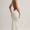 Hallie Modal halternek maxi-jurk in wit