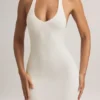 Hallie Modal halternek maxi-jurk in wit