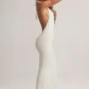 Hallie Modal halternek maxi-jurk in wit