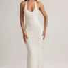 Hallie Modal halternek maxi-jurk in wit