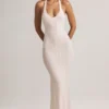 Hallie Modal halternek maxi-jurk met streepjesprint