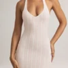 Hallie Modal halternek maxi-jurk met streepjesprint