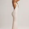 Hallie Modal halternek maxi-jurk met streepjesprint