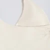 Halterneck tanktop met open rug in ivoorkleurig gemêleerd
