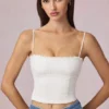 Hania Modal Broderie Anglaise Camisole Top in wit