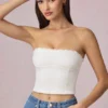 Hania Modal Broderie Anglaise Camisole Top in wit