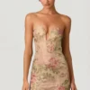 Harlie versierde minijurk met sweetheart-hals in Rose Hotfix