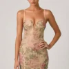 Harlie versierde minijurk met sweetheart-hals in Rose Hotfix