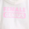 Hoodie van katoenen jersey met textuur en grafische print in wit