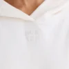 Hoodie van katoenen jersey met textuur en grafische print in wit