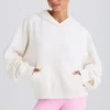 Hoodie van katoenen jersey met textuur en grafische print in wit